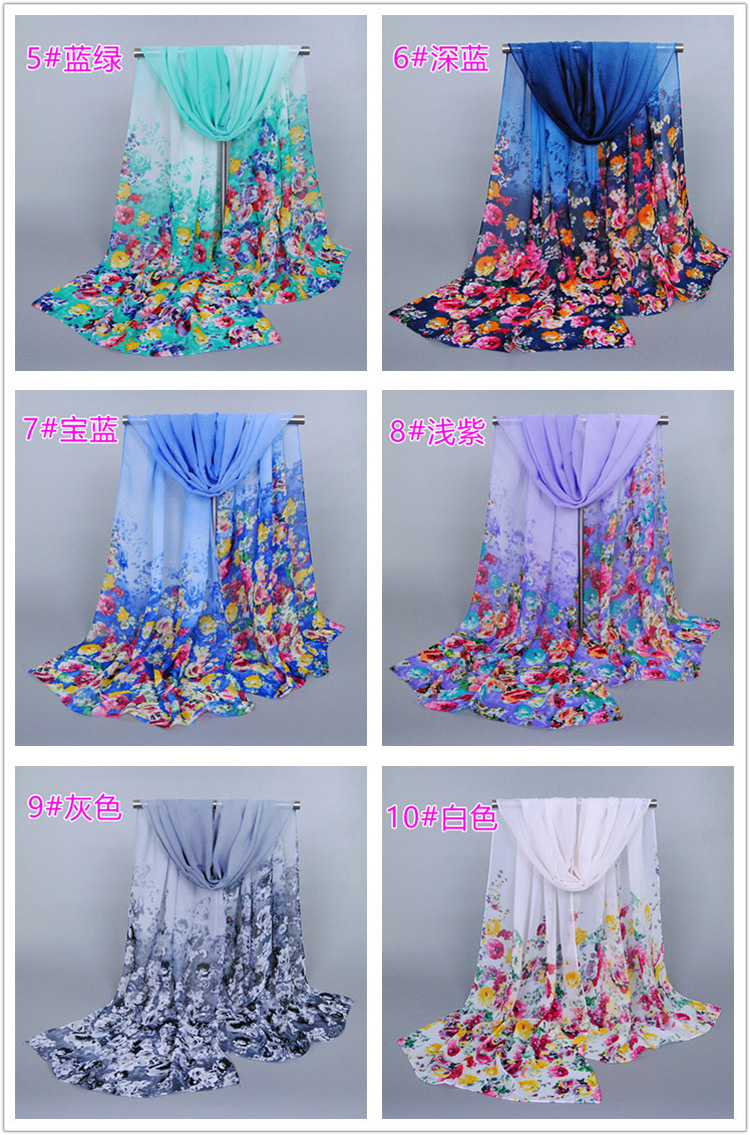 Floral print silk scarves