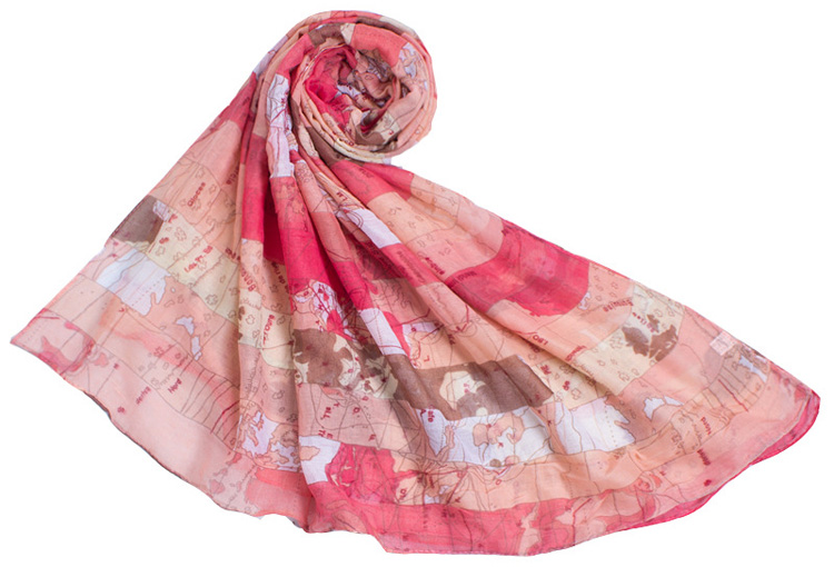 Map printed scarves wholesale