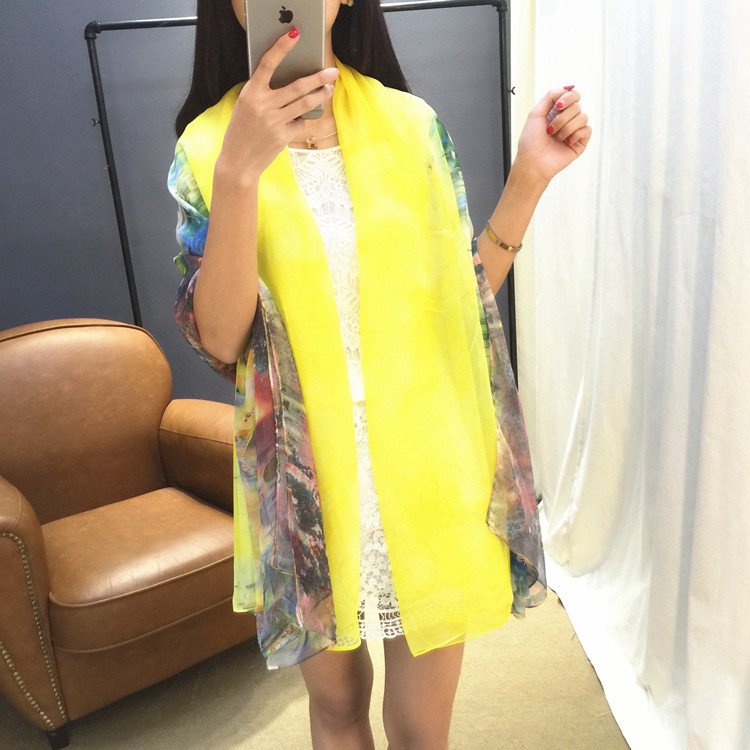 Pure silk chiffon scarf