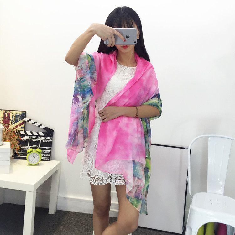 Pure silk chiffon scarf