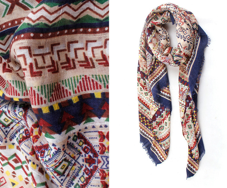 National wind silk scarf