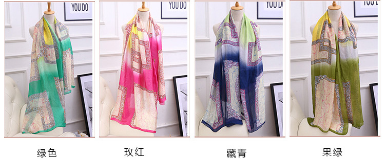 Lace print silk scarf