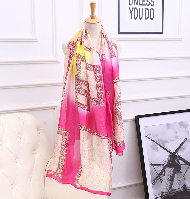 Lace print silk scarf