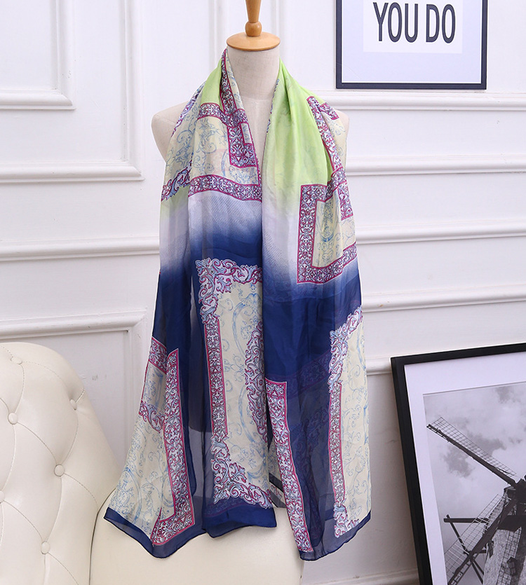 Lace print silk scarf