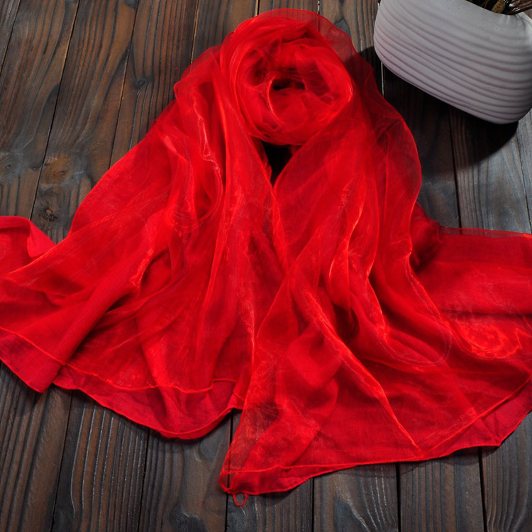Rectangular silk scarf