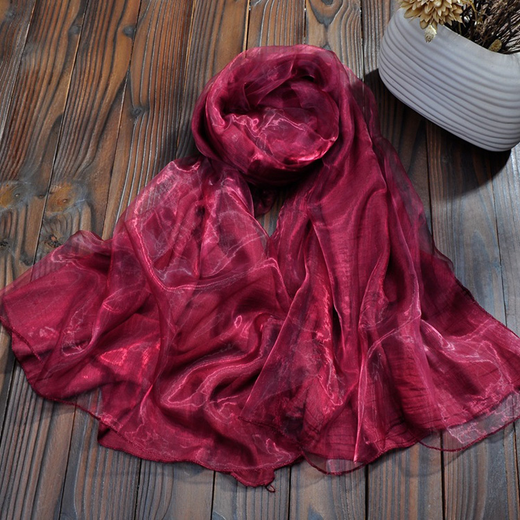 Rectangular silk scarf
