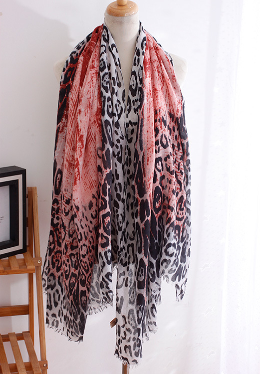 Cheetah print silk scarf