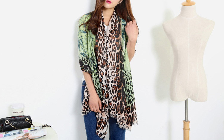 Cheetah print silk scarf