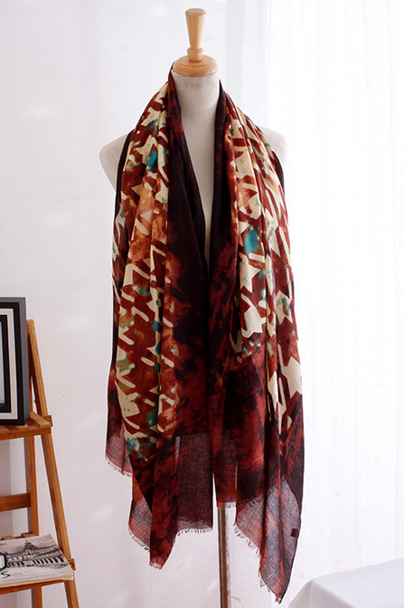 Silk houndstooth scarf