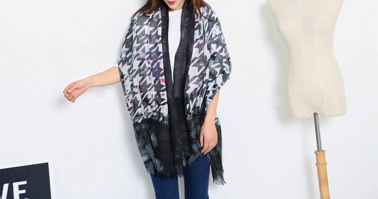 Silk houndstooth scarf