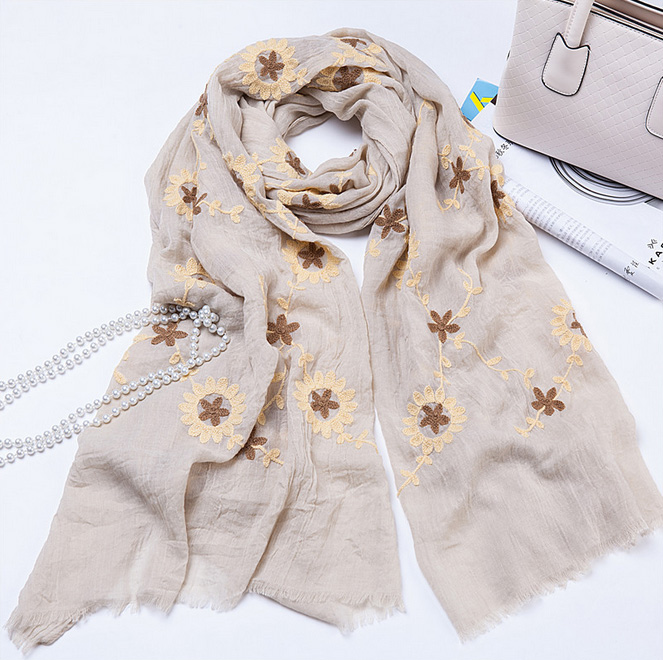 Hand embroidered scarves