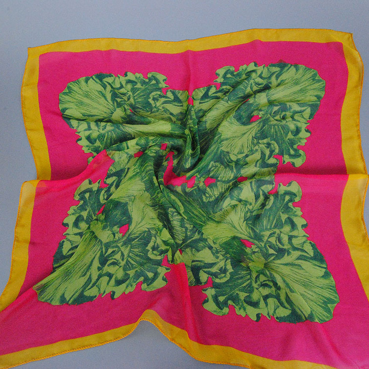 Square silk chiffon scarf
