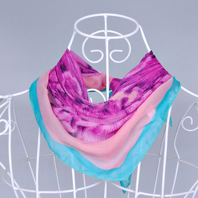 Square silk chiffon scarf