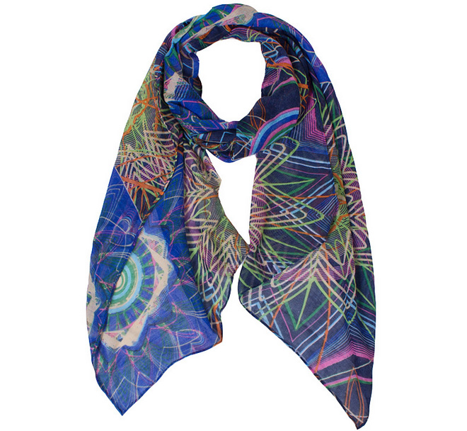 Stripe viscose scarf