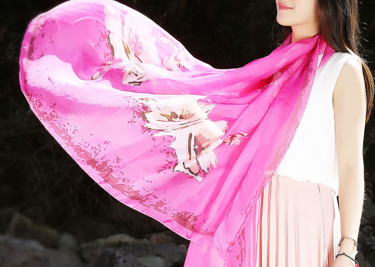 Silk chiffon wraps shawls