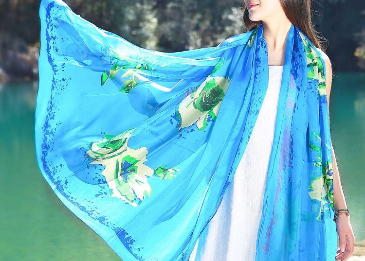Silk chiffon wraps shawls