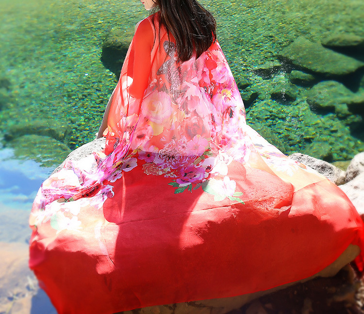 Women chiffon silk scarf