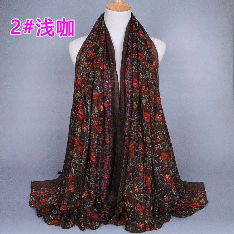Floral silk shawls
