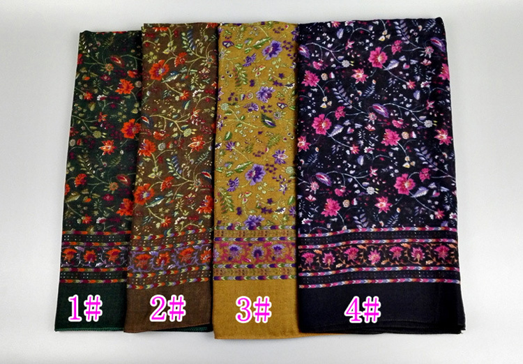 Floral silk shawls