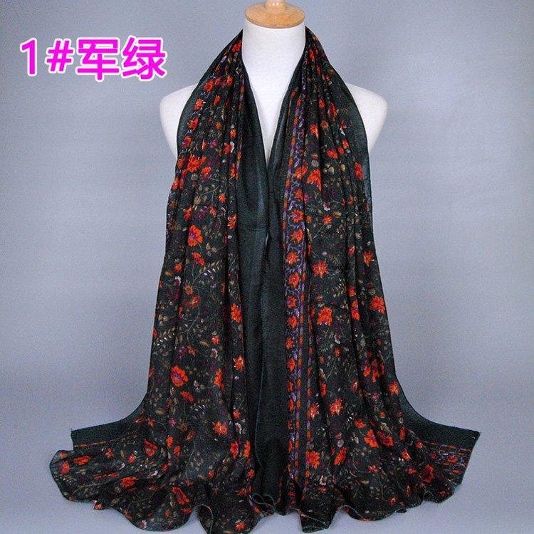 Floral silk shawls