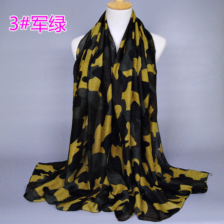 Camouflage silk scarf
