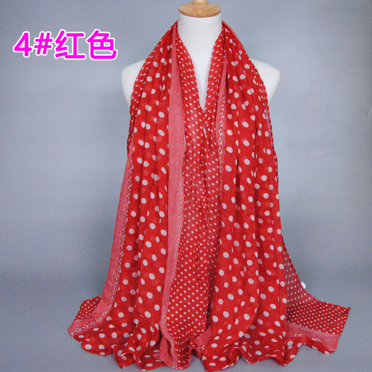 Polka dot infinity scarves