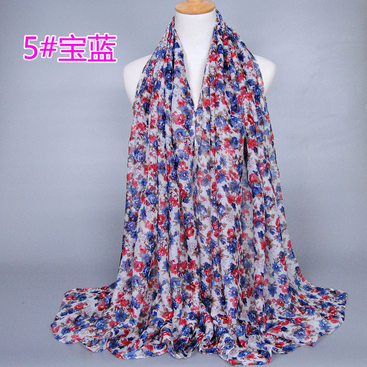 Floral silk satin scarf