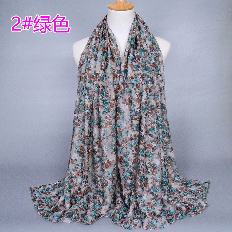 Floral silk satin scarf