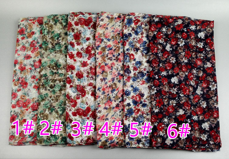 Floral silk satin scarf