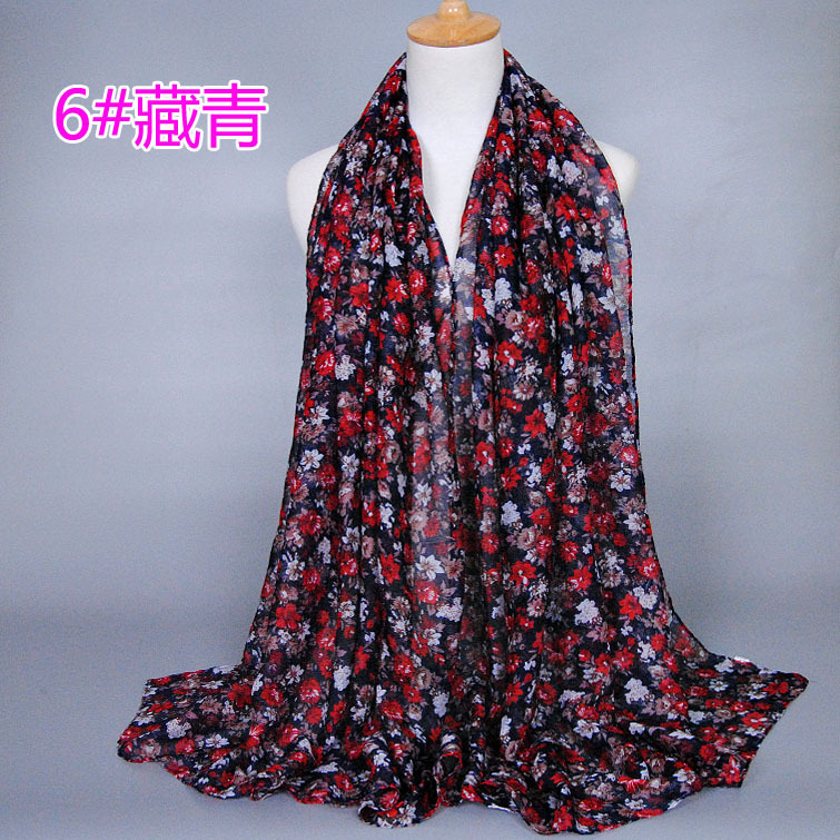 Floral silk satin scarf
