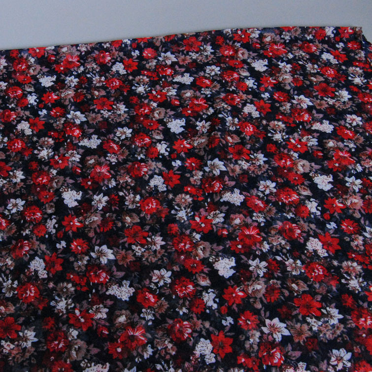 Floral silk satin scarf