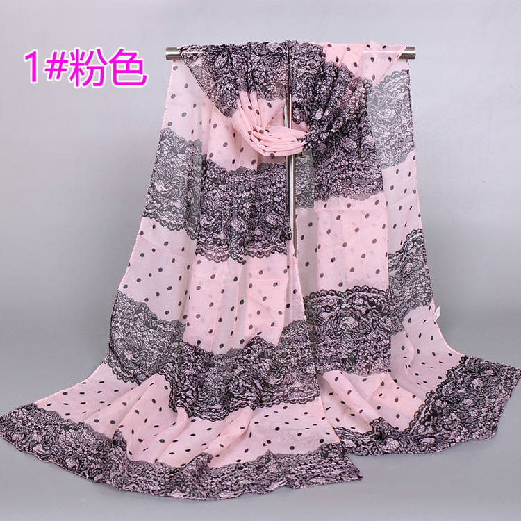 Lace polka dot scarves