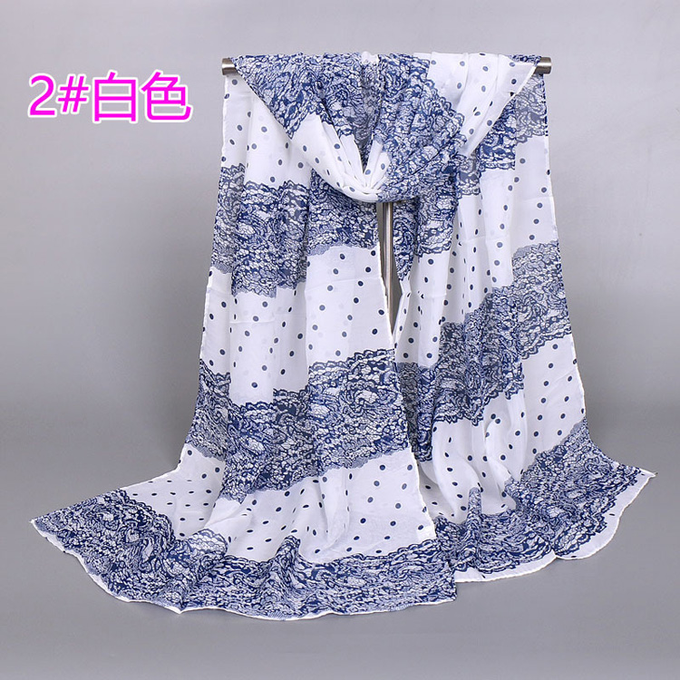 Lace polka dot scarves