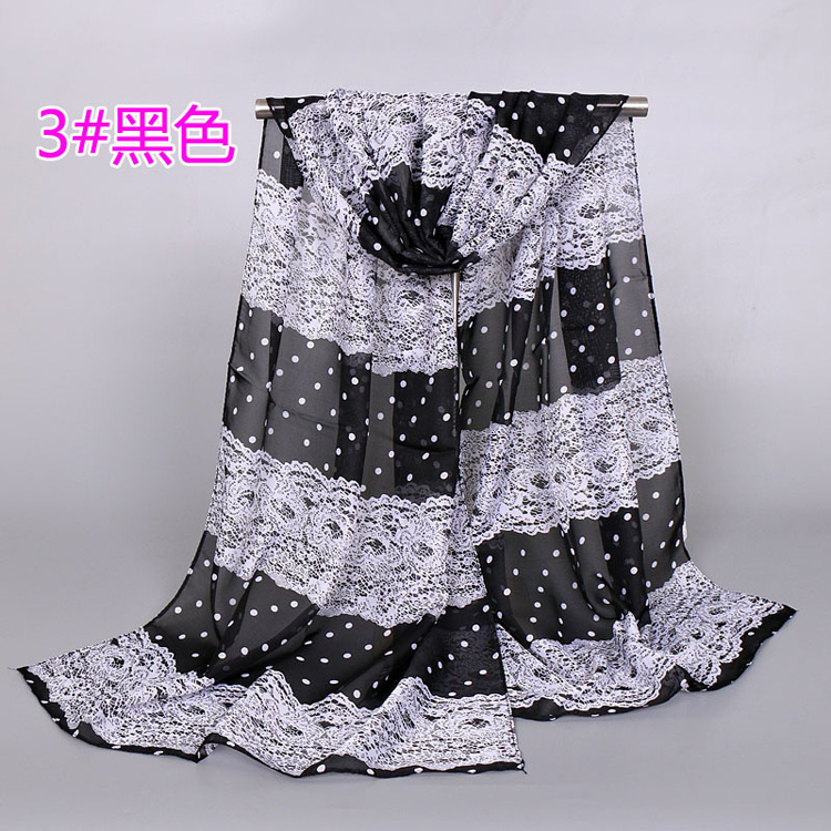 Lace polka dot scarves