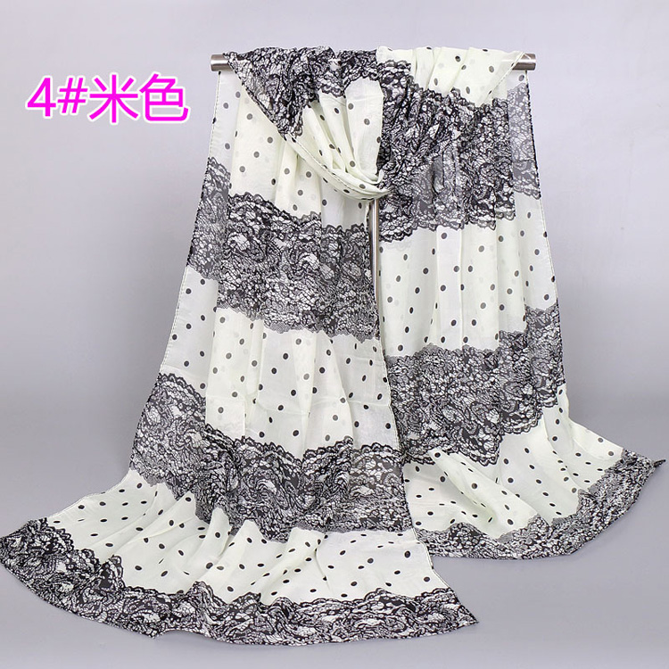Lace polka dot scarves