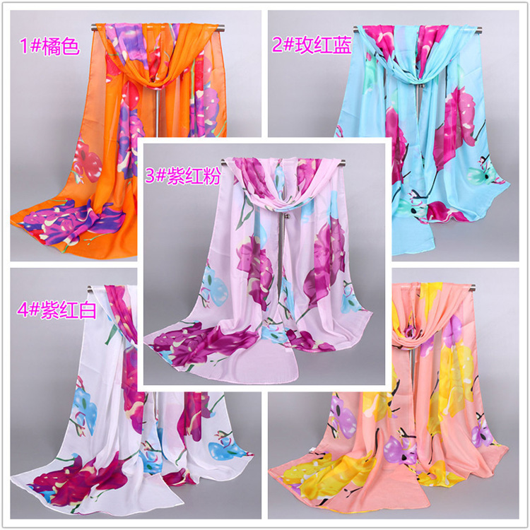Wholesale chiffon scarf floral