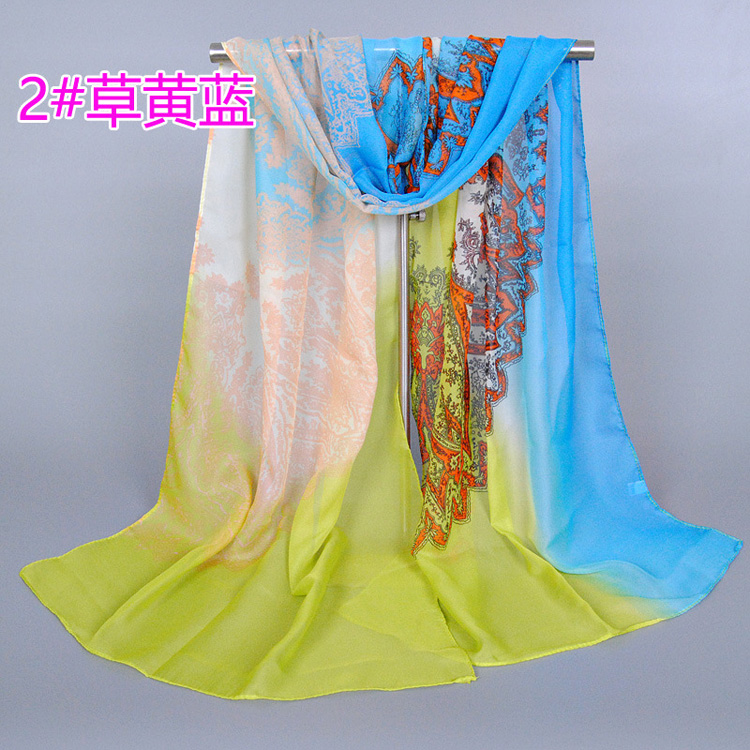 Cashew flower chiffon scarves