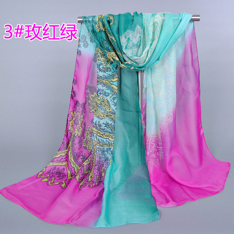 Cashew flower chiffon scarves