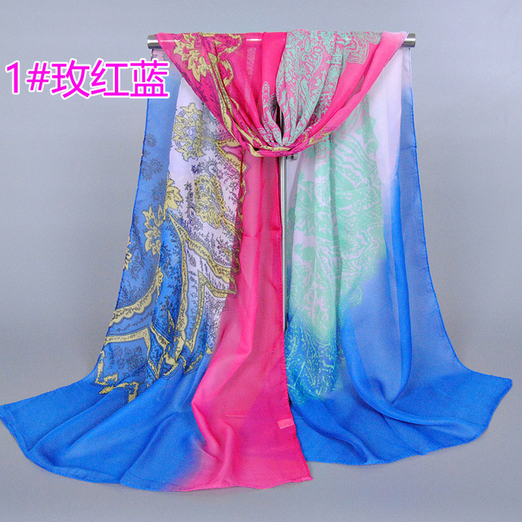 Cashew flower chiffon scarves