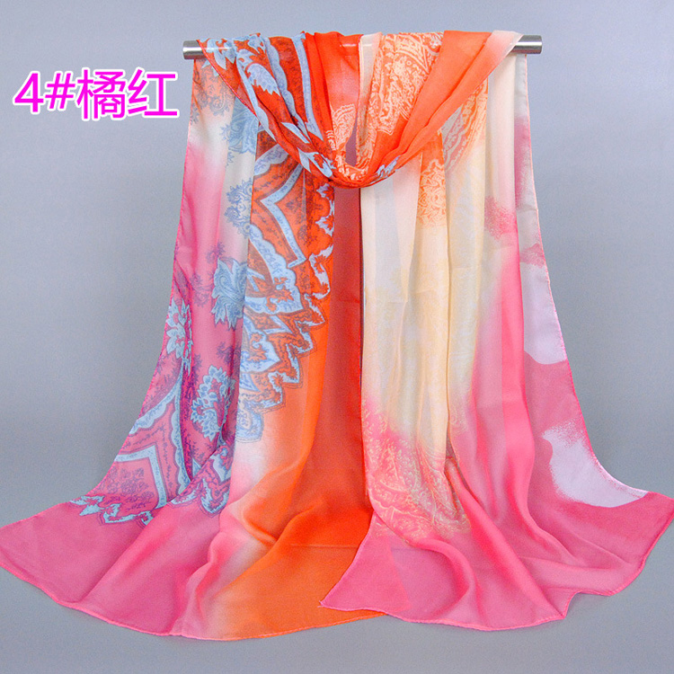 Cashew flower chiffon scarves