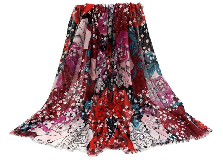 Butterfly satin silk scarf