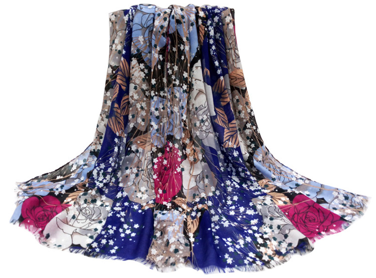 Butterfly satin silk scarf
