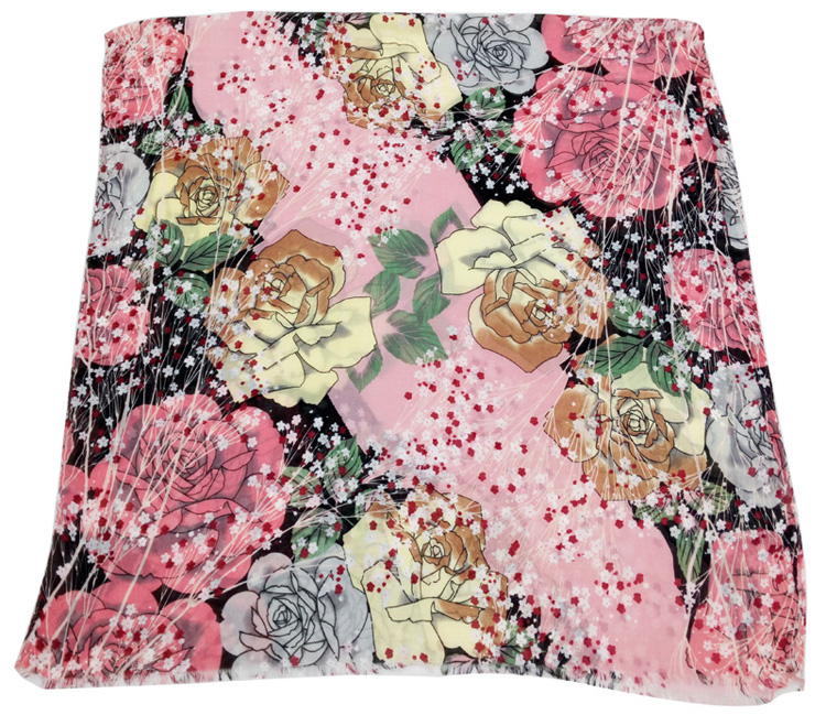 Butterfly satin silk scarf