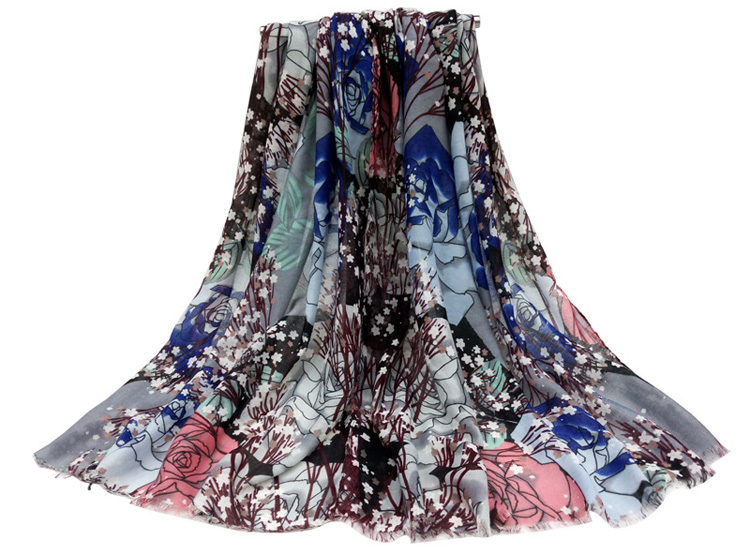 Butterfly satin silk scarf