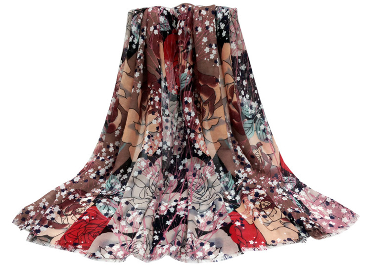 Butterfly satin silk scarf