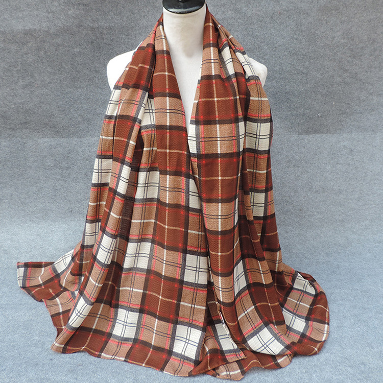 Plaid modal scarves