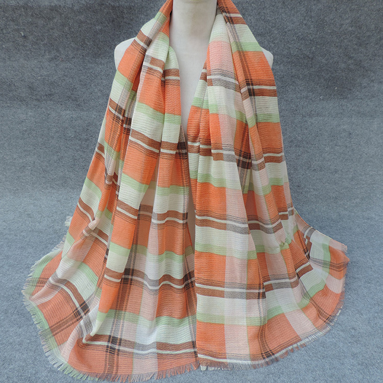 Plaid modal scarves