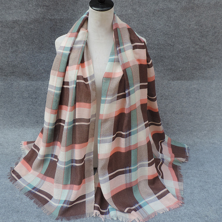 Plaid modal scarves