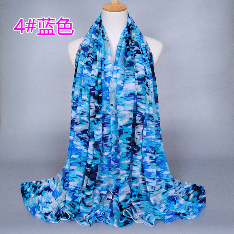 Camouflage viscose silk scarves