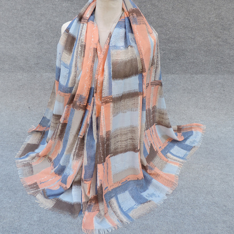 Plaid silk scarves